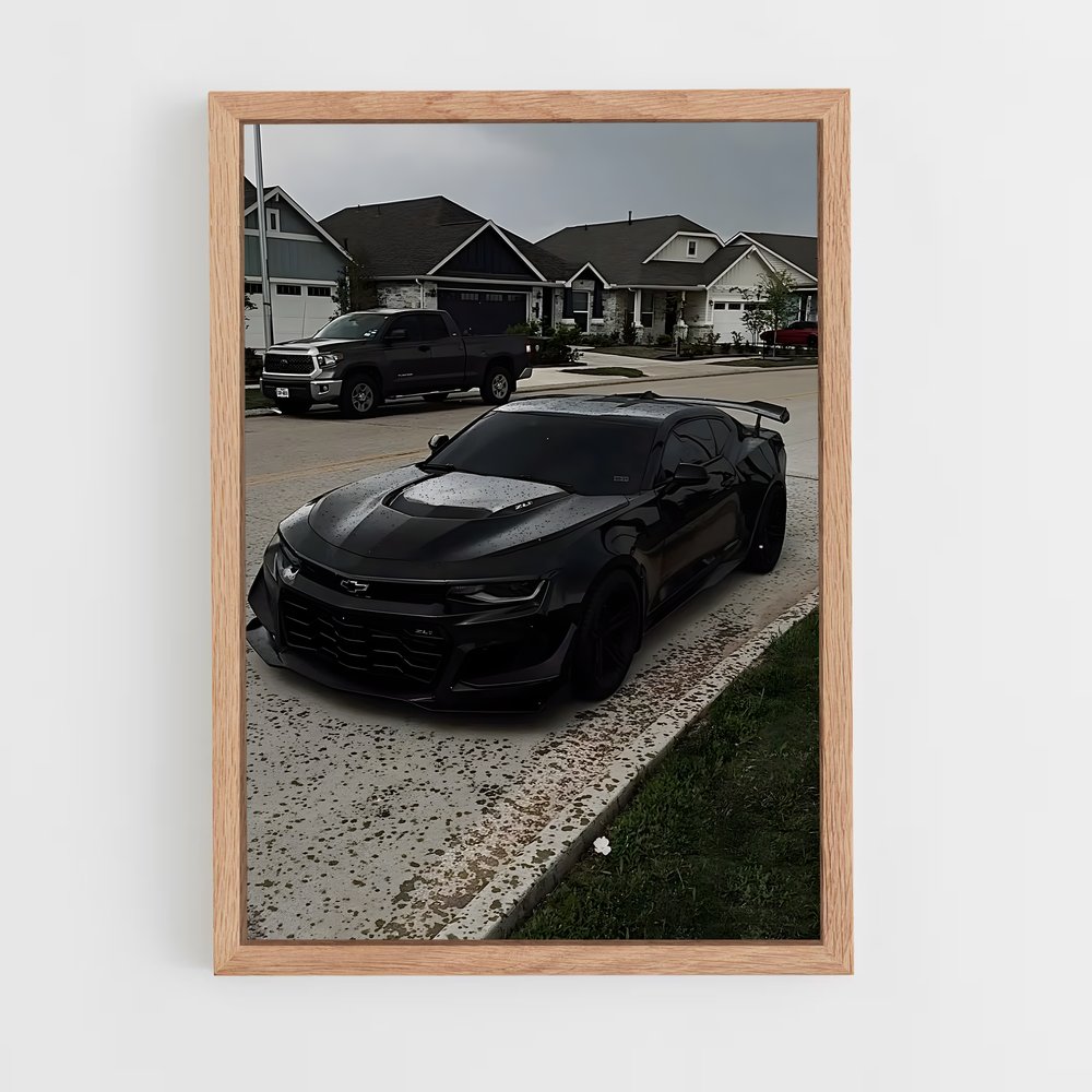 Poster Camaro Noire – affiche Chevrolet (vue 4)